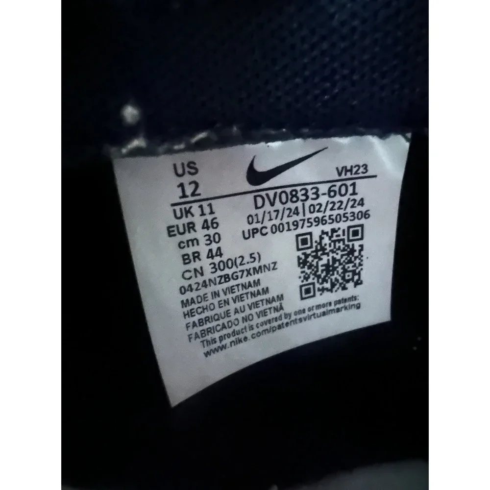 Size 12 - Nike Dunk Low Retro University Red White Obsidian Blue Shoes Mens